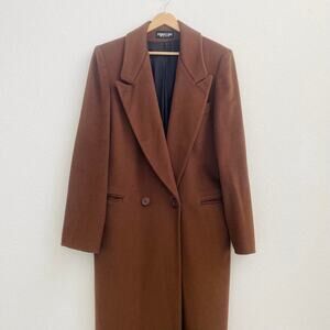 Vintage Brown Wool Trench Coat